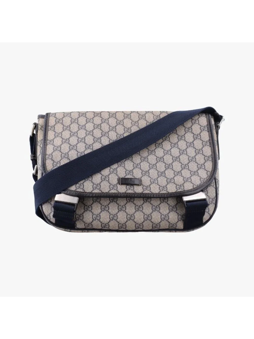 Gucci GG Plus Messenger Beige Navy Canvas